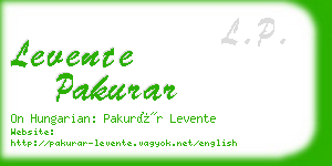 levente pakurar business card